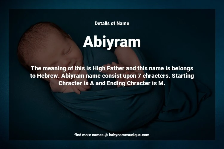 Babyname Abiyram Image for Boy