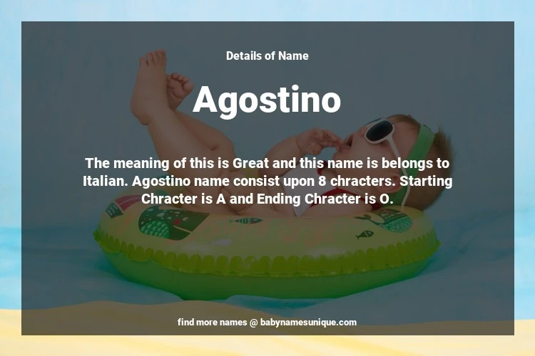 Babyname Agostino Image for Boy