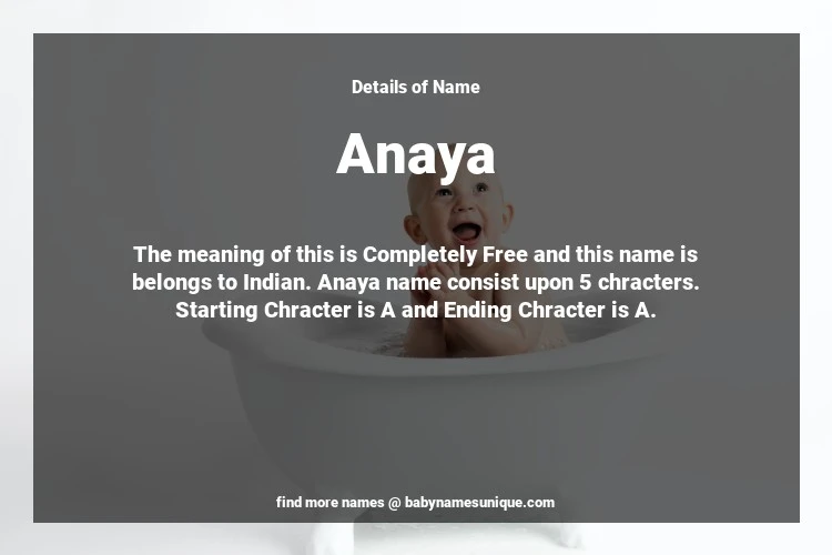 Babyname Anaya Image for Neutral
