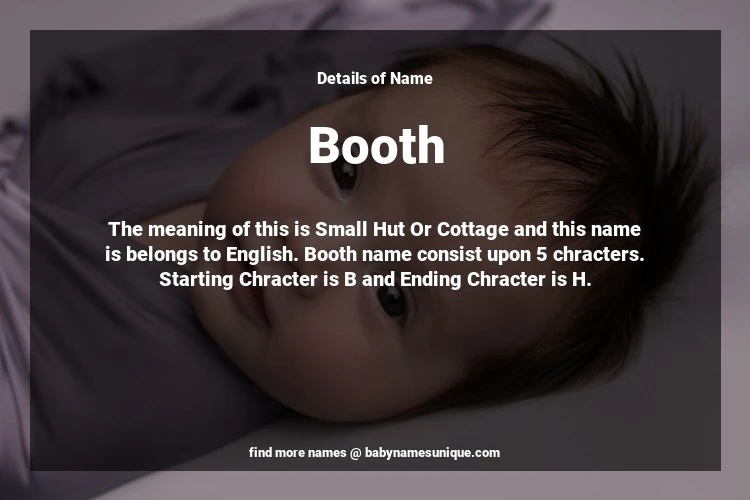 Booth Name Meaning