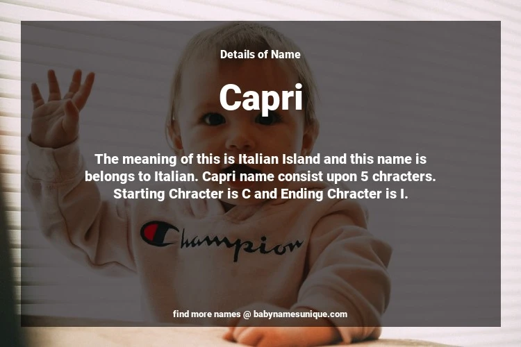 Babyname Capri Image for Neutral
