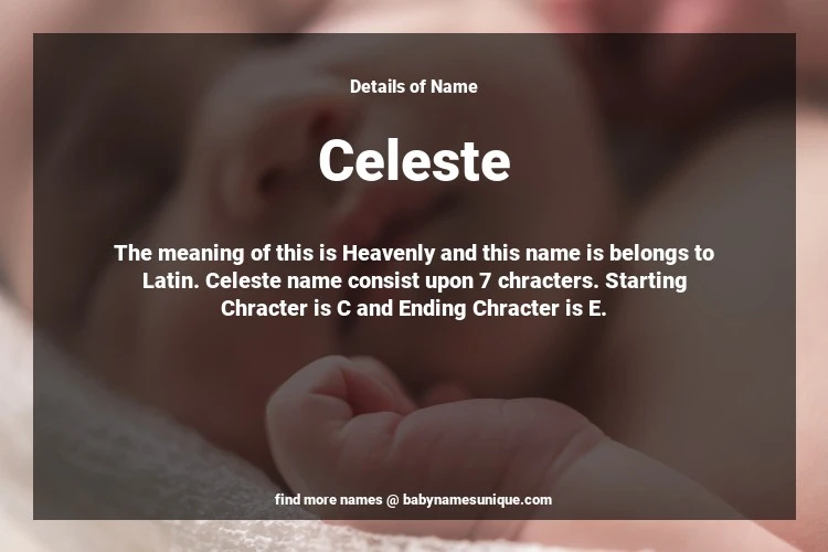 Babyname Celeste Image for Neutral