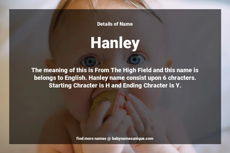 Babyname Hanley Image for Boy