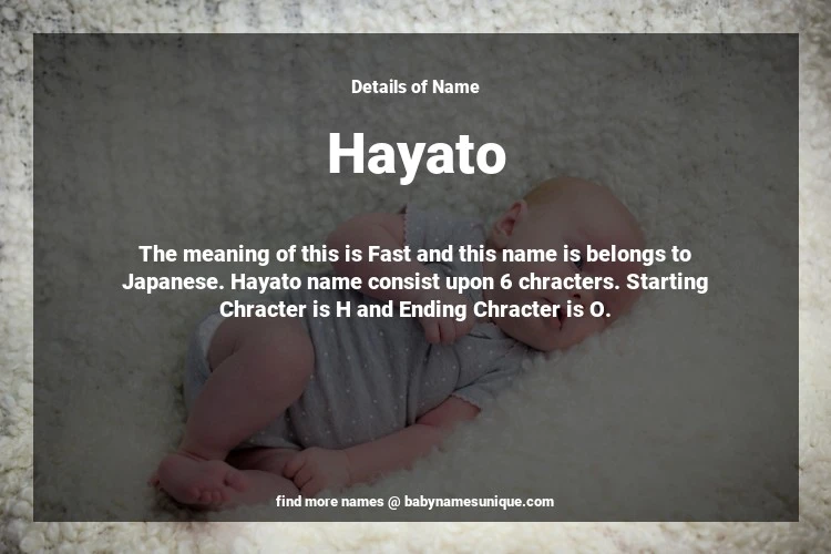 Babyname Hayato Image for Boy