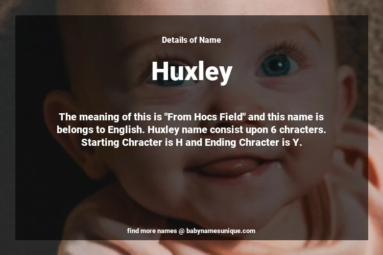 Babyname Huxley Image for Boy