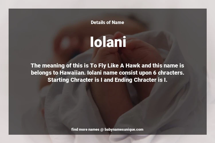Babyname Iolani Image for Neutral