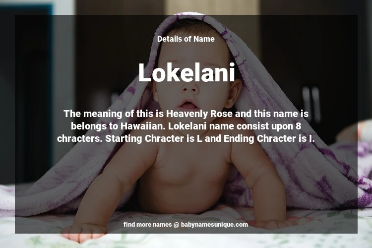 Babyname Lokelani Image for Neutral