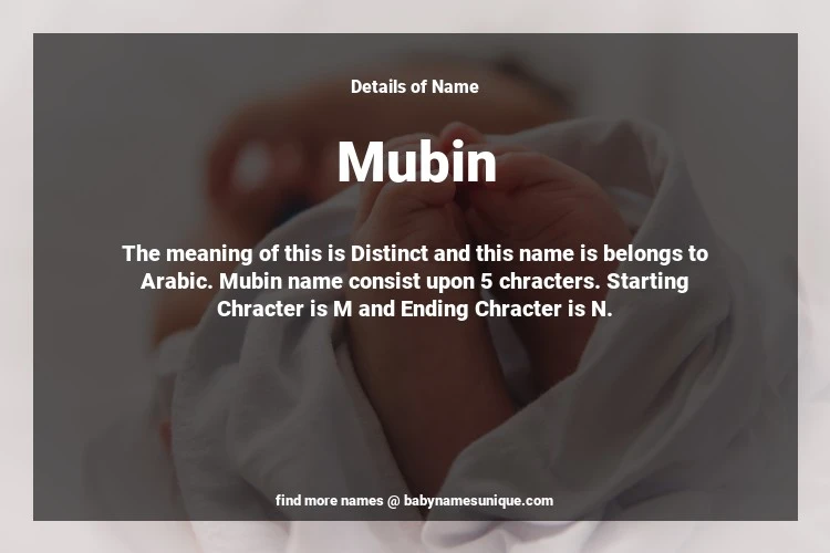 Babyname Mubin Image for Boy