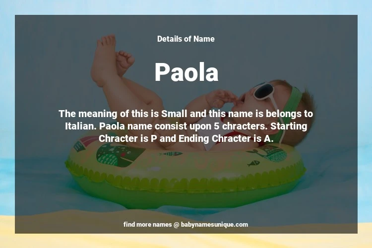 Babyname Paola Image for Neutral