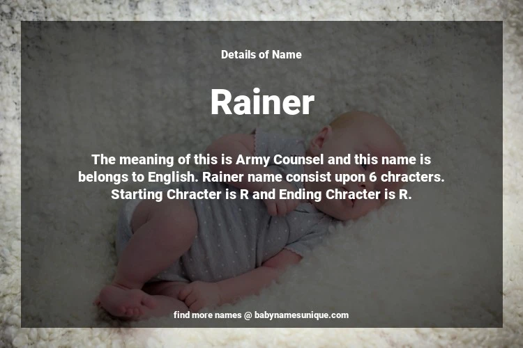 Babyname Rainer Image for Boy