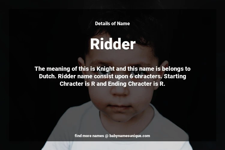 Babyname Ridder Image for Boy