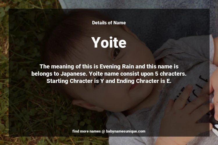 Babyname Yoite Image for Boy